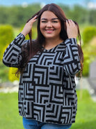 Geometryczna Elegancja na Luzie Stylowa XL