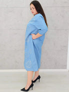 Jeansowa sukienka oversize z haftem moda dla kobiet plus size Stylowa XL