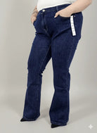 Jeansy plus size  G-Smack XXL z wysokim stanem – klasyczny ciemny denim Stylowa XL