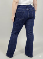 Jeansy plus size  G-Smack XXL z wysokim stanem – klasyczny ciemny denim Stylowa XL