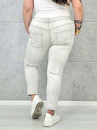 Jeansy plus size w szarym denimie – modne spodnie XXL dla kobiet Stylowa XL