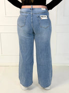 Jeansy plus size wide leg z jasnego denimu – szerokie spodnie damskie XXL Stylowa XL
