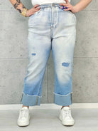 Jeansy plus size z szerokimi mankietami – wygodny denim XXL Stylowa XL