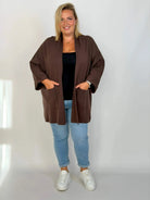 Kardigan Plus Size – miękki narzutka z kieszeniami Stylowa XL
