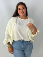 Kardigan damski Plus Size z wiązanymi rękawami – miękki i stylowy Stylowa XL