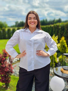 Klasyczna koszula z ozdobnym kołnierzykiem - dwa kolory Stylowa XL