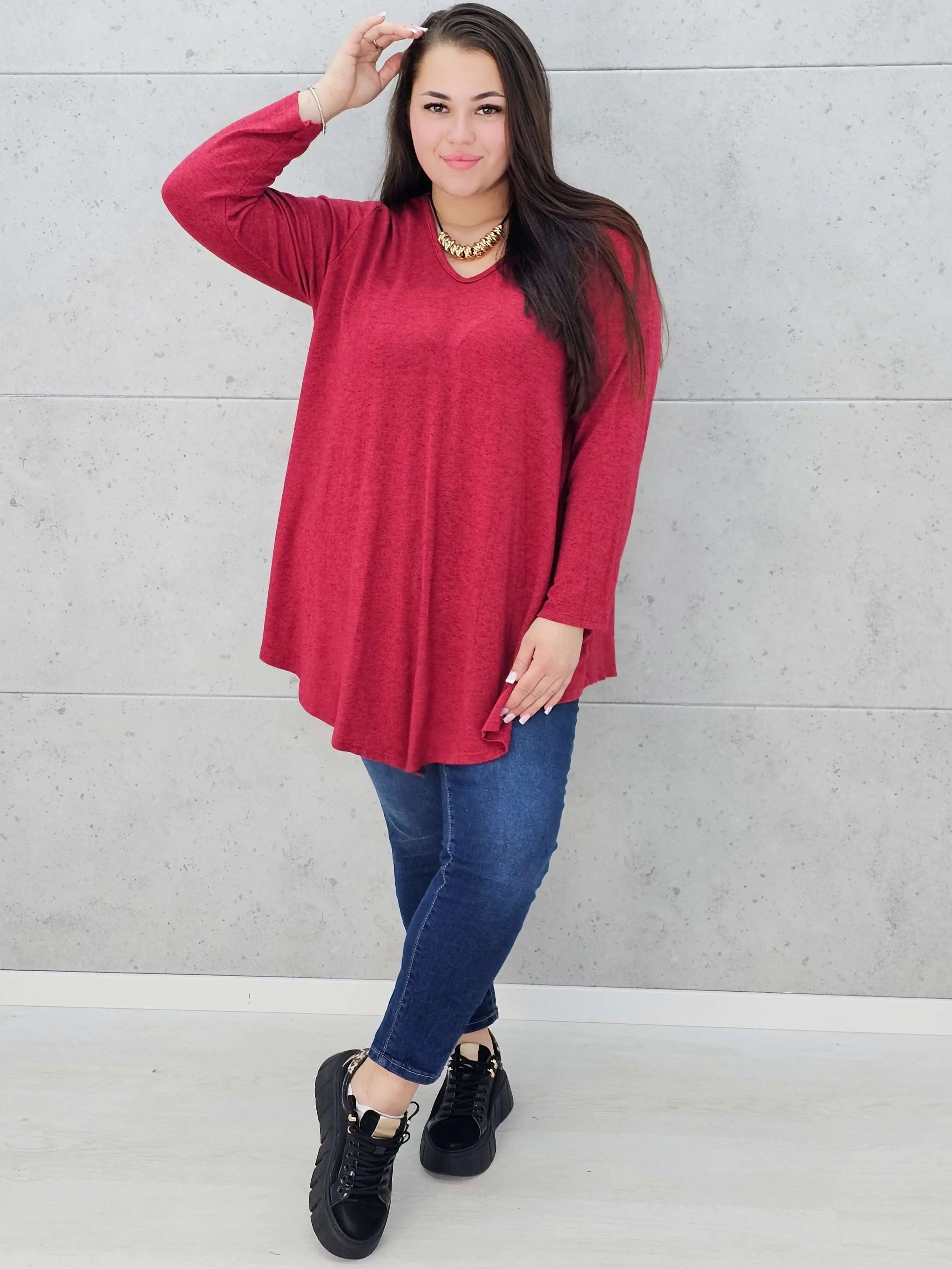 Klasyczny sweterek plus size z długim rękawem Stylowa XL