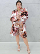 Kobiecy komplet w pastelowe kwiaty Stylowa XL