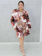 Kobiecy komplet w pastelowe kwiaty Stylowa XL