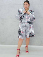 Kobiecy komplet w pastelowe kwiaty Stylowa XL