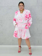 Kobiecy komplet w pastelowe kwiaty Stylowa XL
