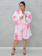 Kobiecy komplet w pastelowe kwiaty Stylowa XL