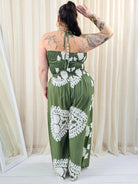 Kombinezon plus size bez ramiączek z efektownym wzorem Stylowa XL