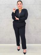 Kombinezon plus size StylowaXL – elegancja i komfort w czarnym wydaniu Stylowa XL