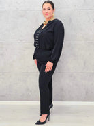 Kombinezon plus size StylowaXL – elegancja i komfort w czarnym wydaniu Stylowa XL