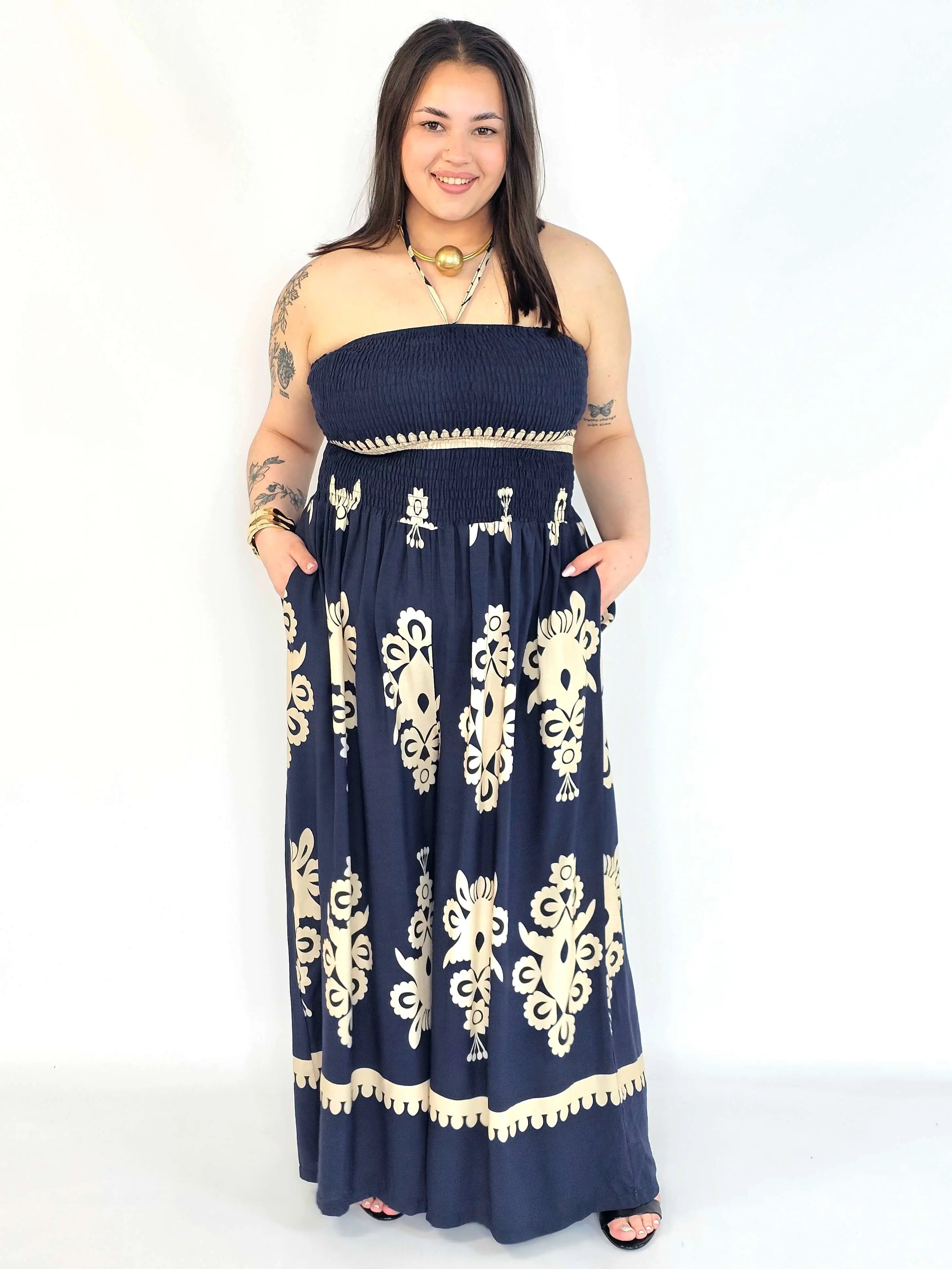 Kombinezon plus size bez ramiączek w eleganckim  kolorze Stylowa XL
