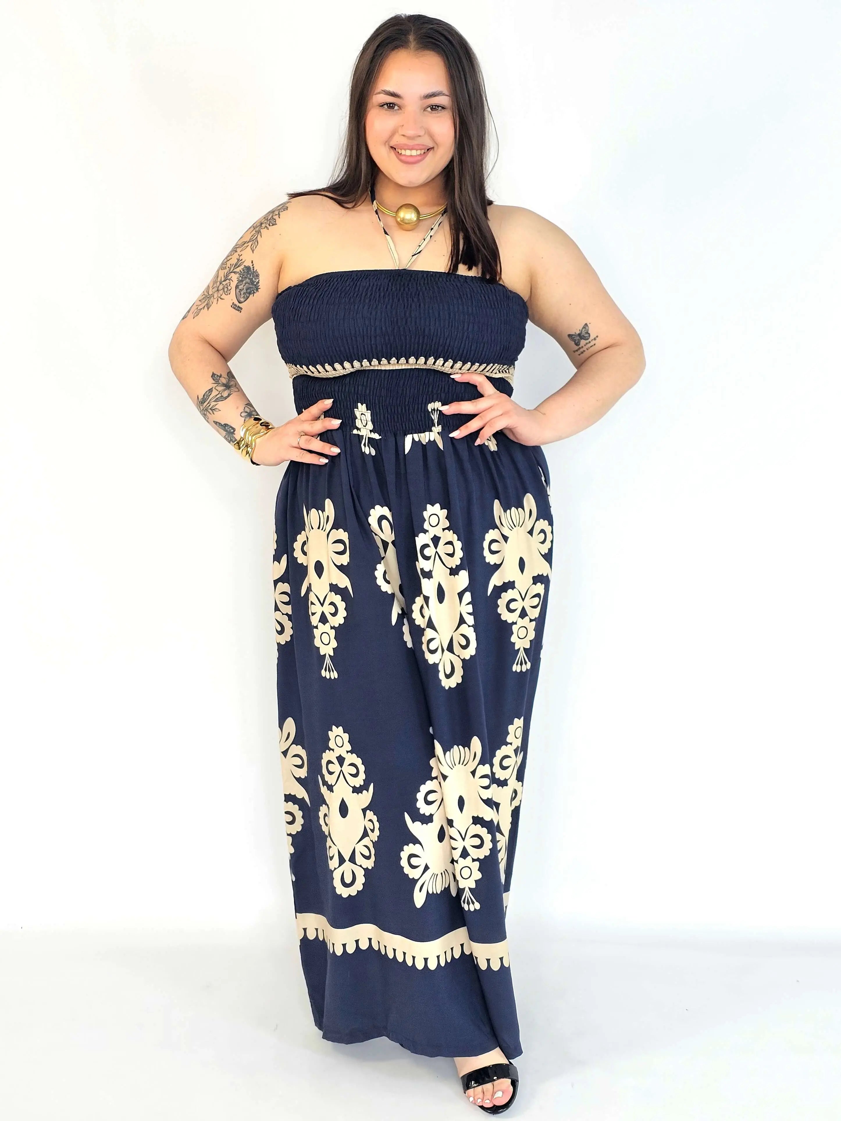 Kombinezon plus size bez ramiączek w eleganckim  kolorze Stylowa XL