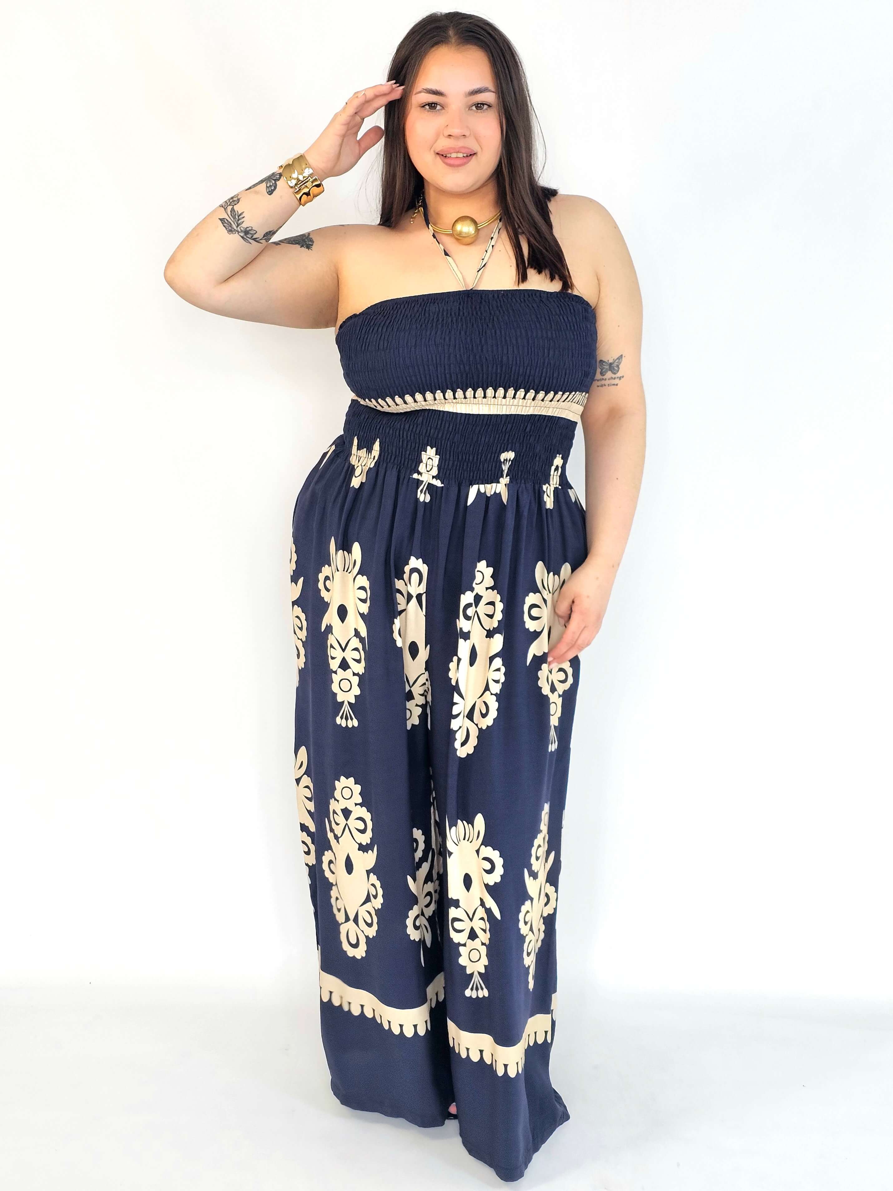 Kombinezon plus size bez ramiączek w eleganckim  kolorze Stylowa XL