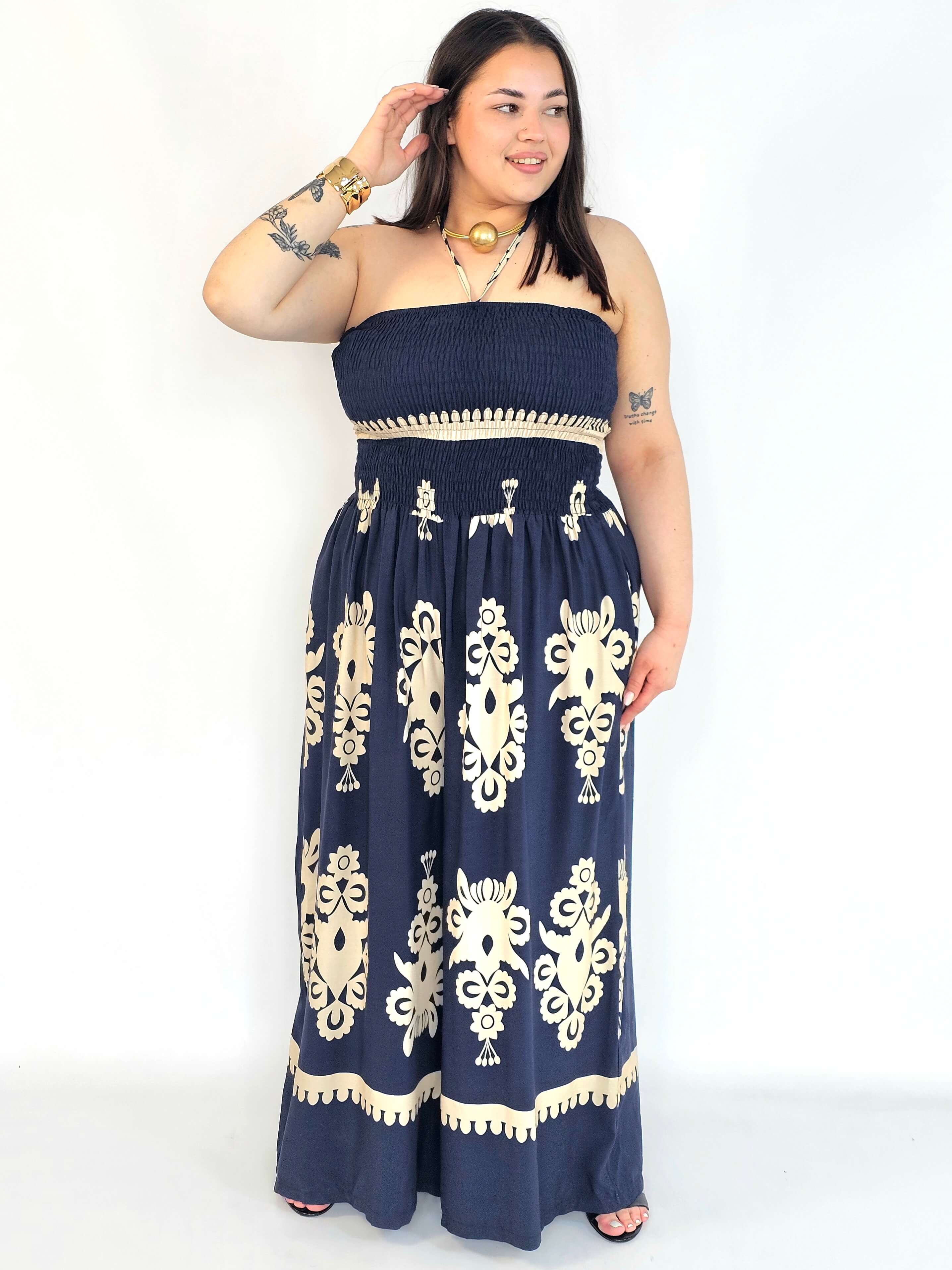 Kombinezon plus size bez ramiączek w eleganckim  kolorze Stylowa XL