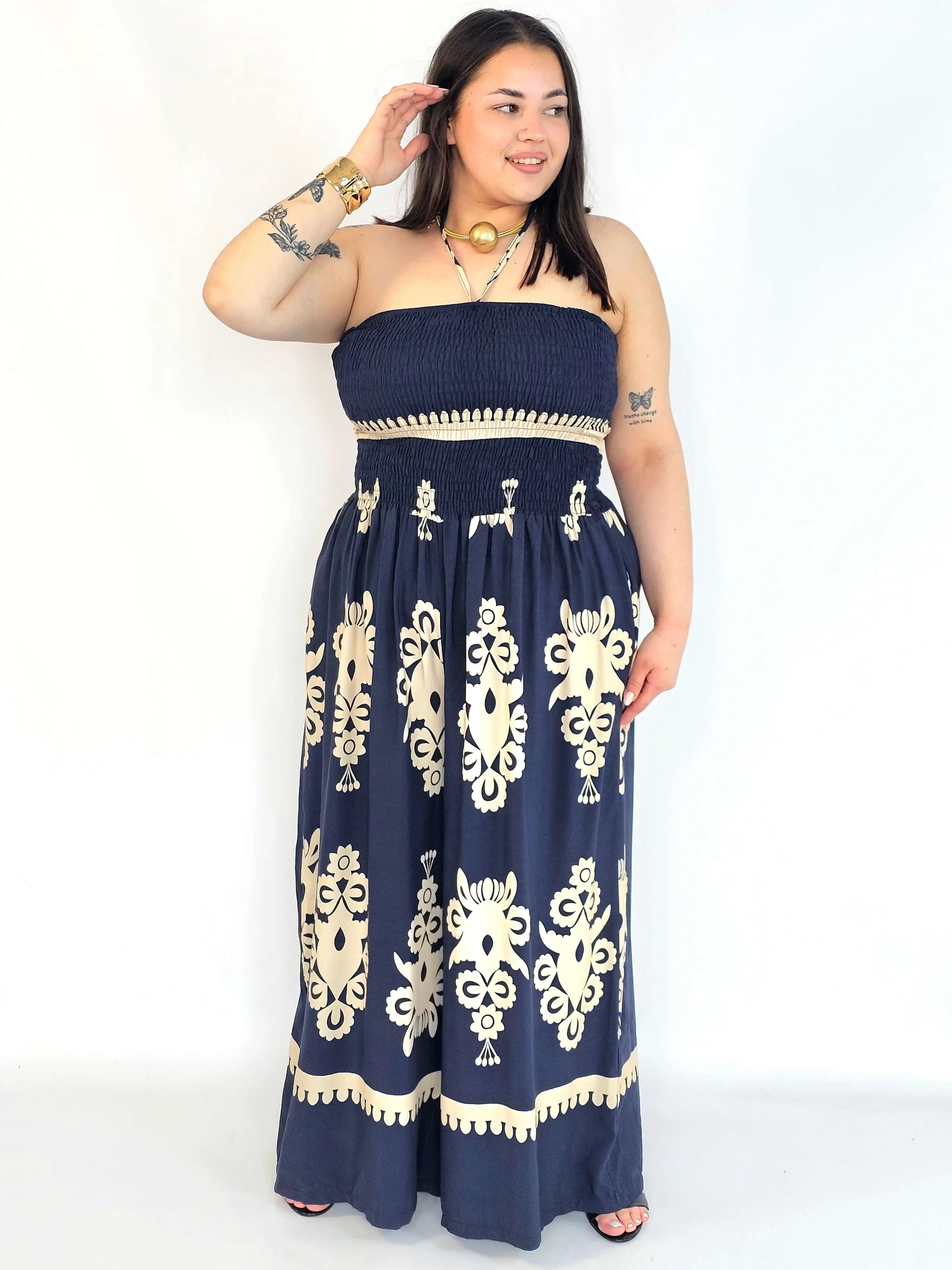 Kombinezon plus size bez ramiączek w eleganckim  kolorze Stylowa XL