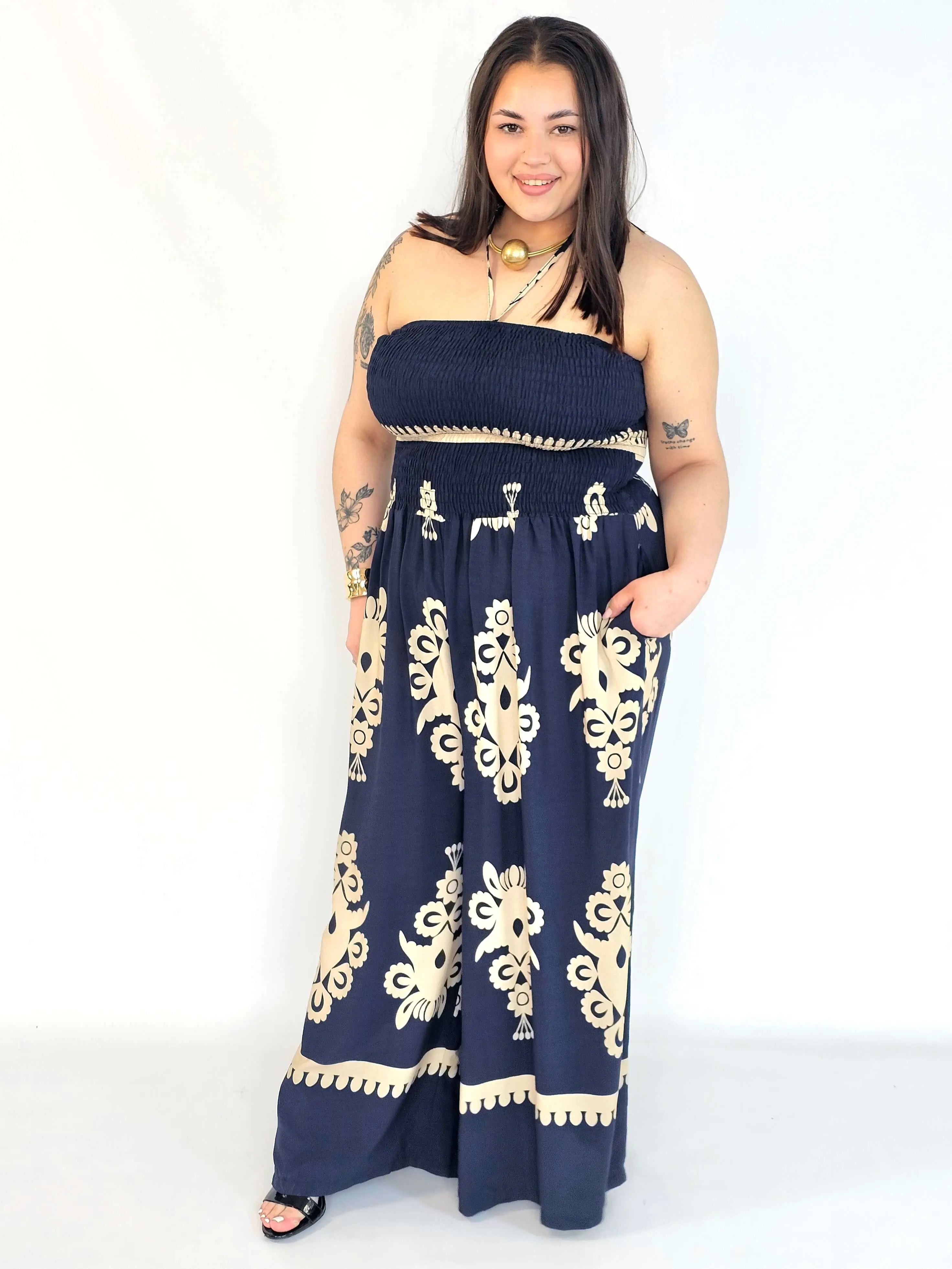Kombinezon plus size bez ramiączek w eleganckim  kolorze Stylowa XL