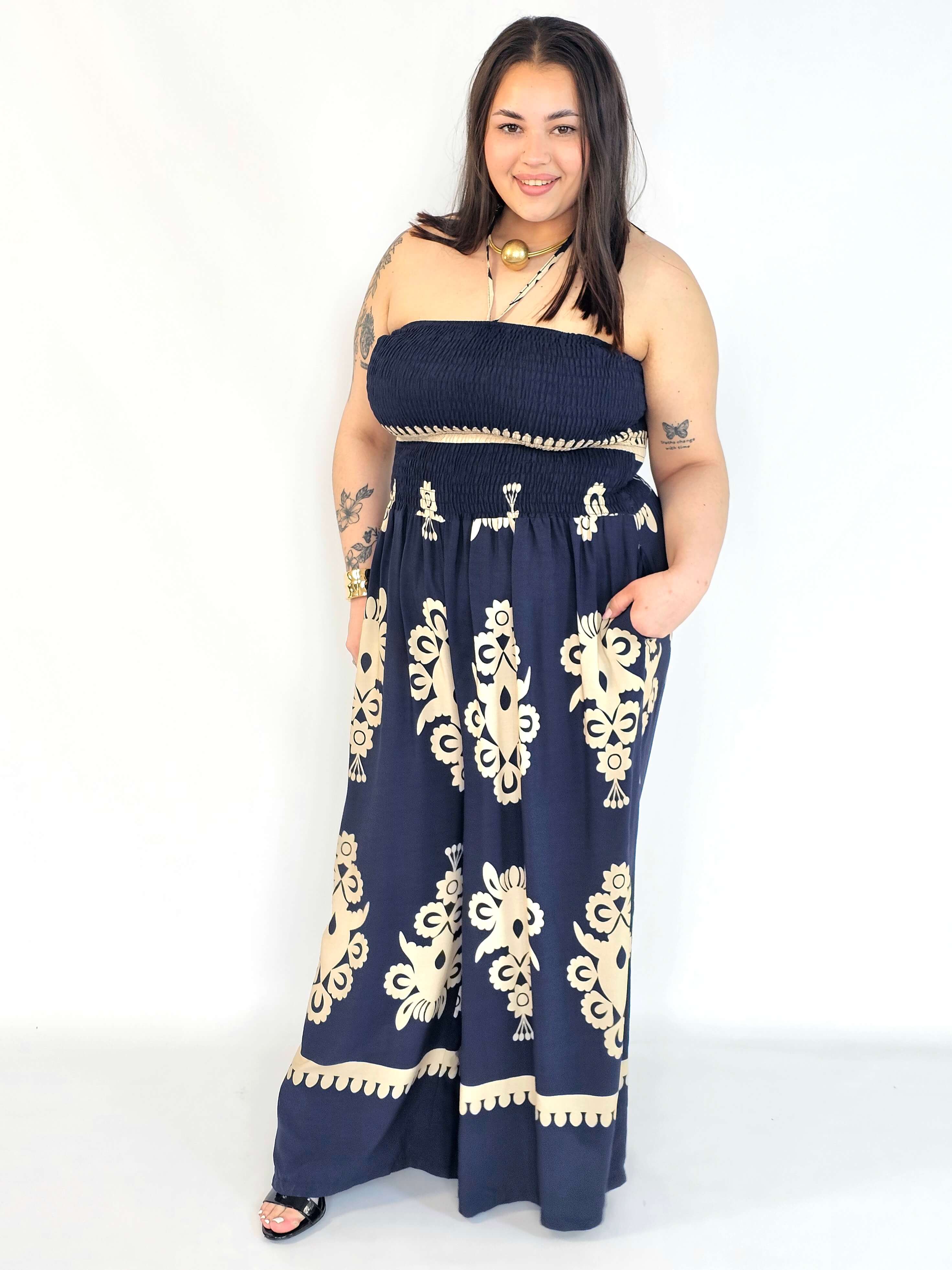 Kombinezon plus size bez ramiączek w eleganckim  kolorze Stylowa XL