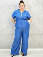 Kombinezon plus size z paskiem – wygodny fason XXL dla kobiet Stylowa XL