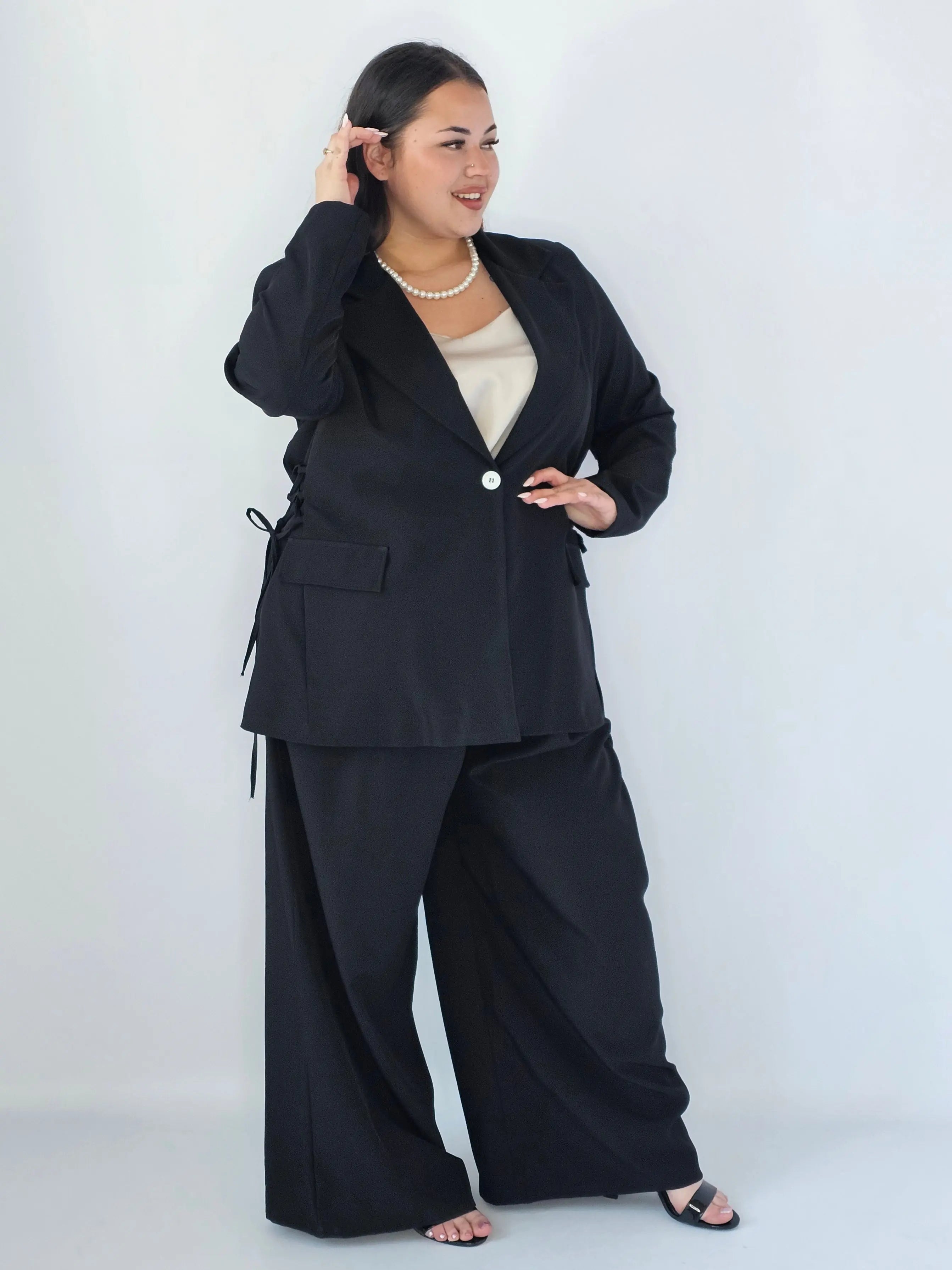 Komplet Plus Size Marynarka I Spodnie XXL – Elegancki Zestaw Damski Stylowa XL Stylowa XL