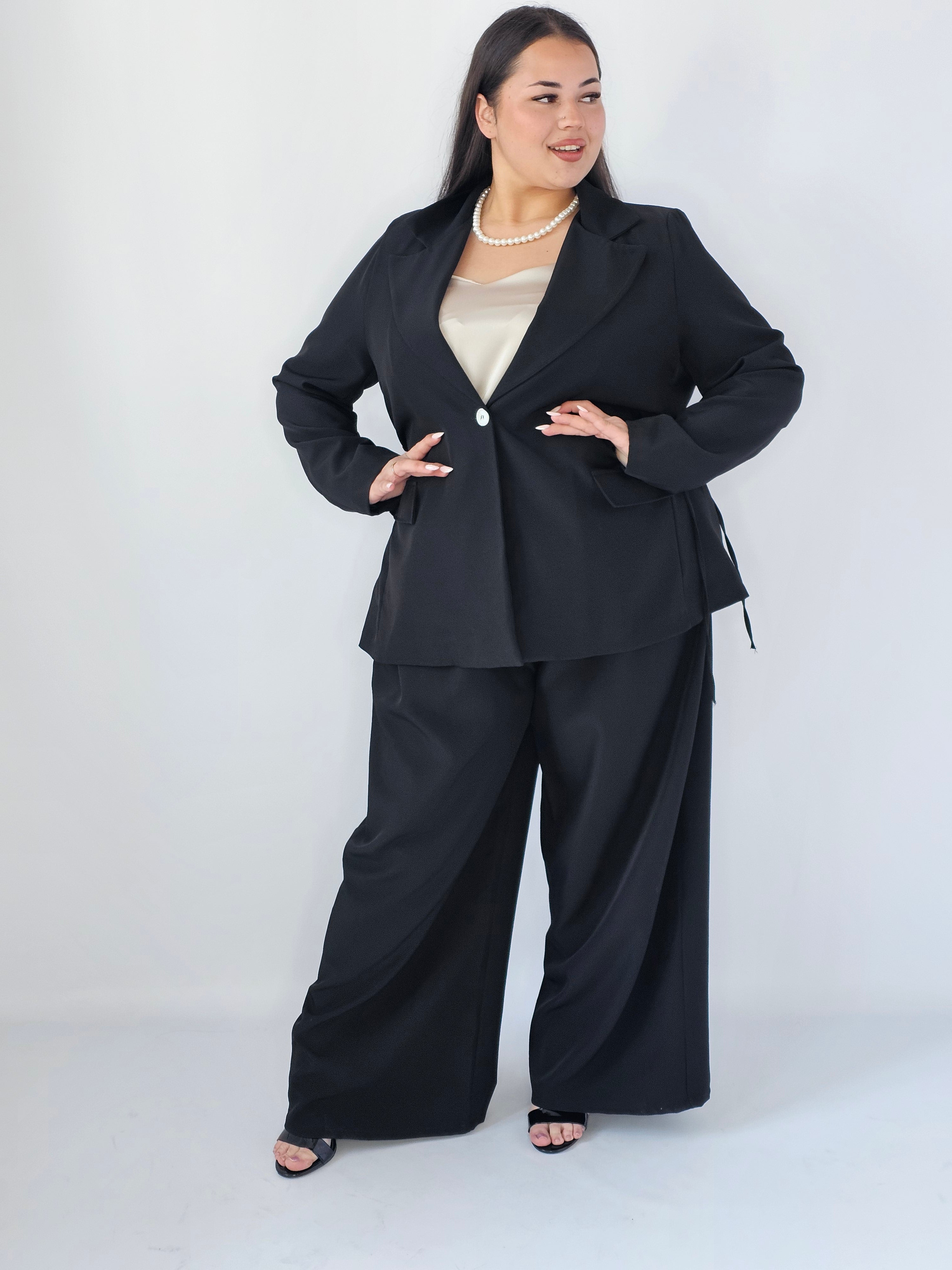 Komplet Plus Size Marynarka I Spodnie XXL – Elegancki Zestaw Damski Stylowa XL Stylowa XL