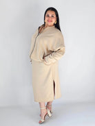 Komplet plus size – bluza na zamek i spódnica midi XXL Stylowa XL