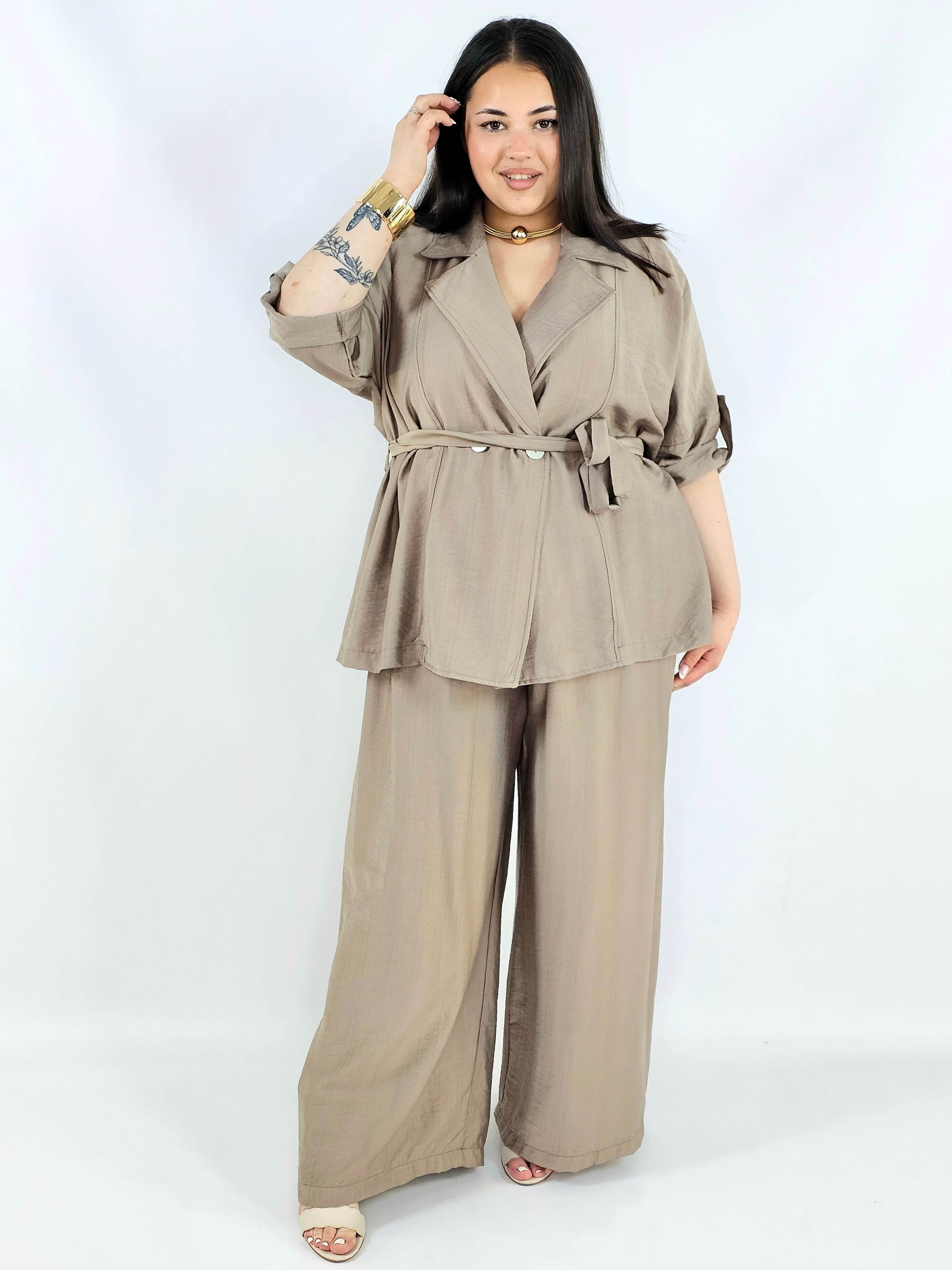 Komplet plus size marynarka i spodnie elegancki oversize wygodny i stylowy Stylowa XL