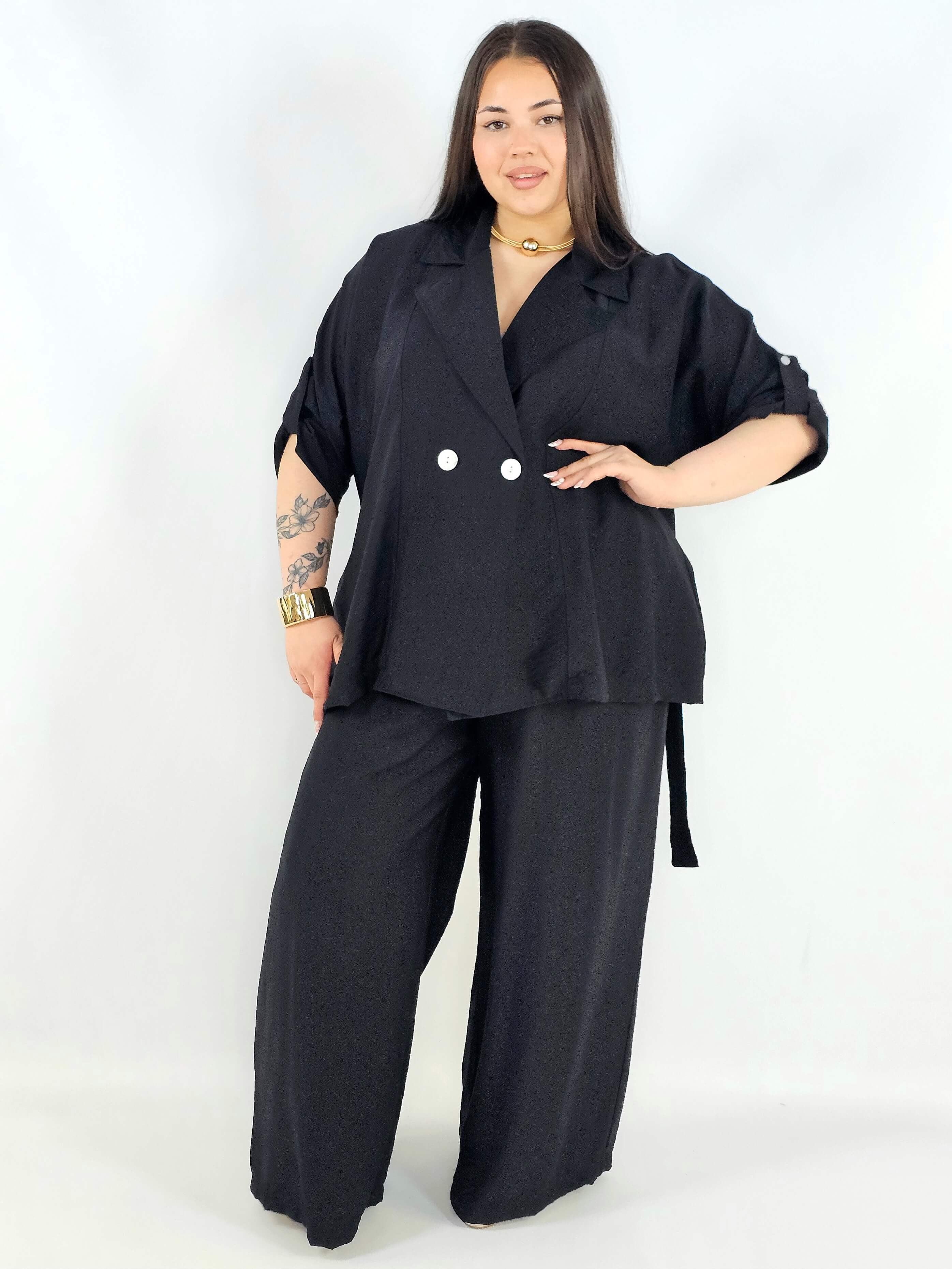 Komplet plus size marynarka i spodnie elegancki oversize wygodny i stylowy Stylowa XL