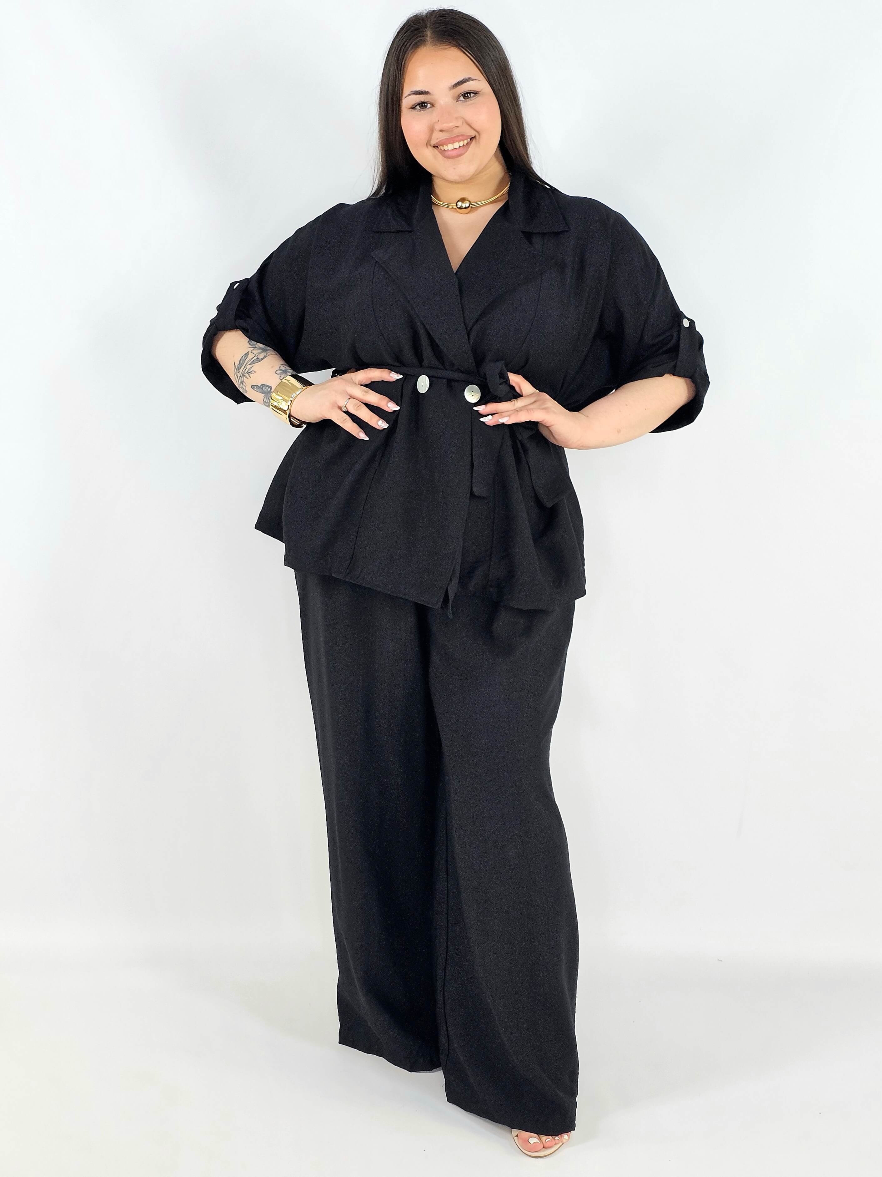 Komplet plus size marynarka i spodnie elegancki oversize wygodny i stylowy Stylowa XL