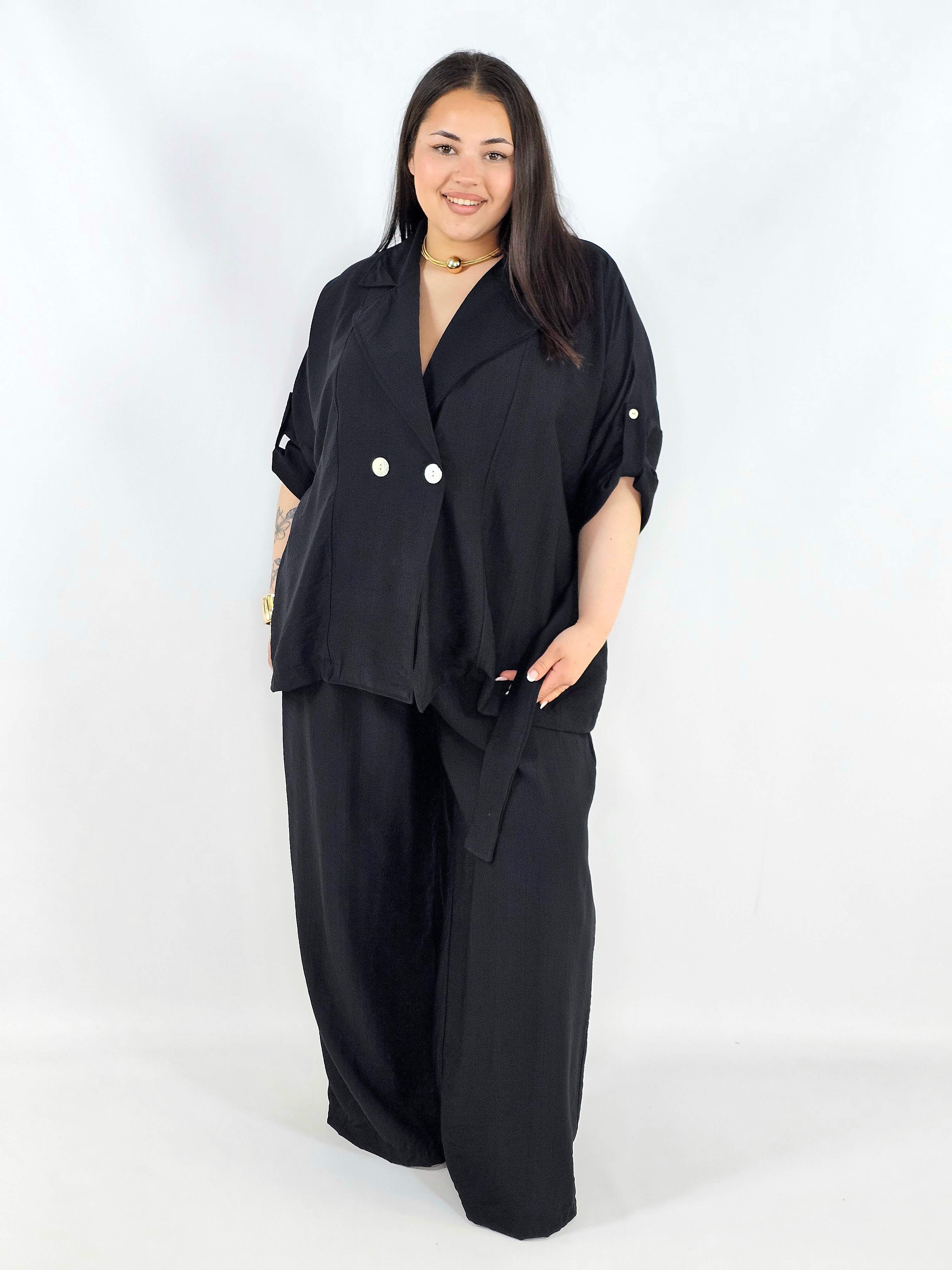 Komplet plus size marynarka i spodnie elegancki oversize wygodny i stylowy Stylowa XL