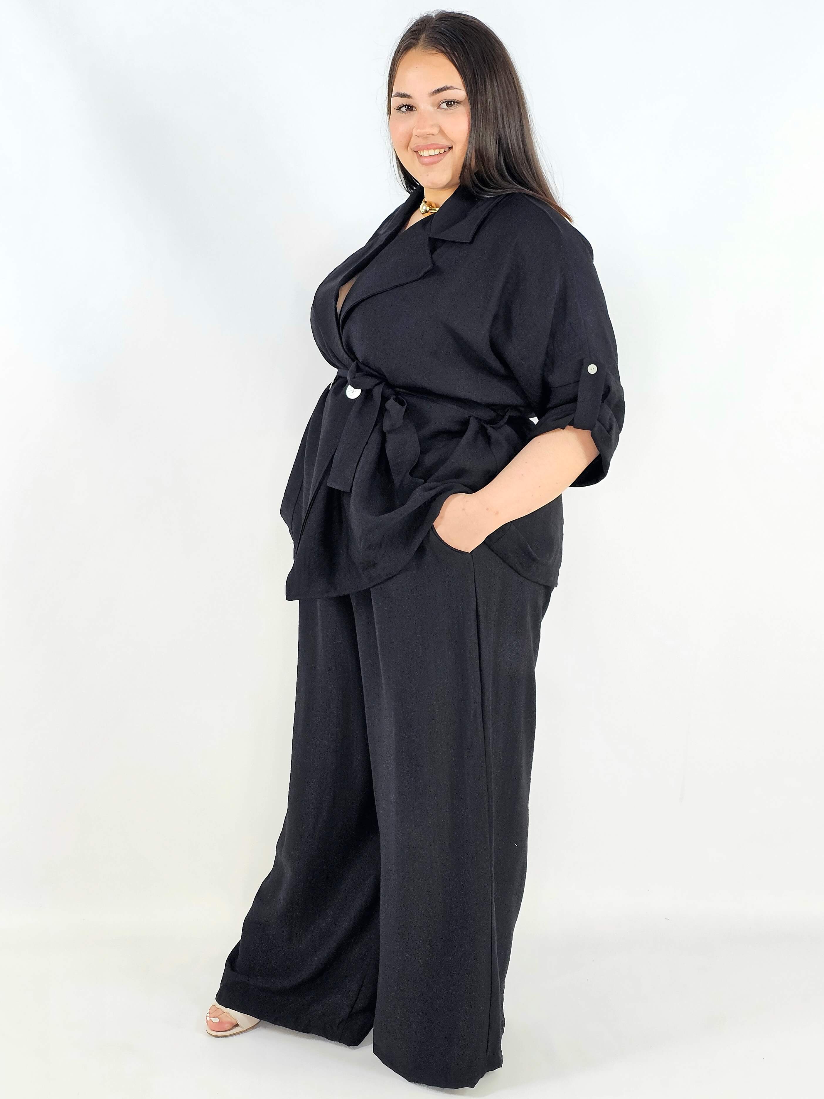 Komplet plus size marynarka i spodnie elegancki oversize wygodny i stylowy Stylowa XL