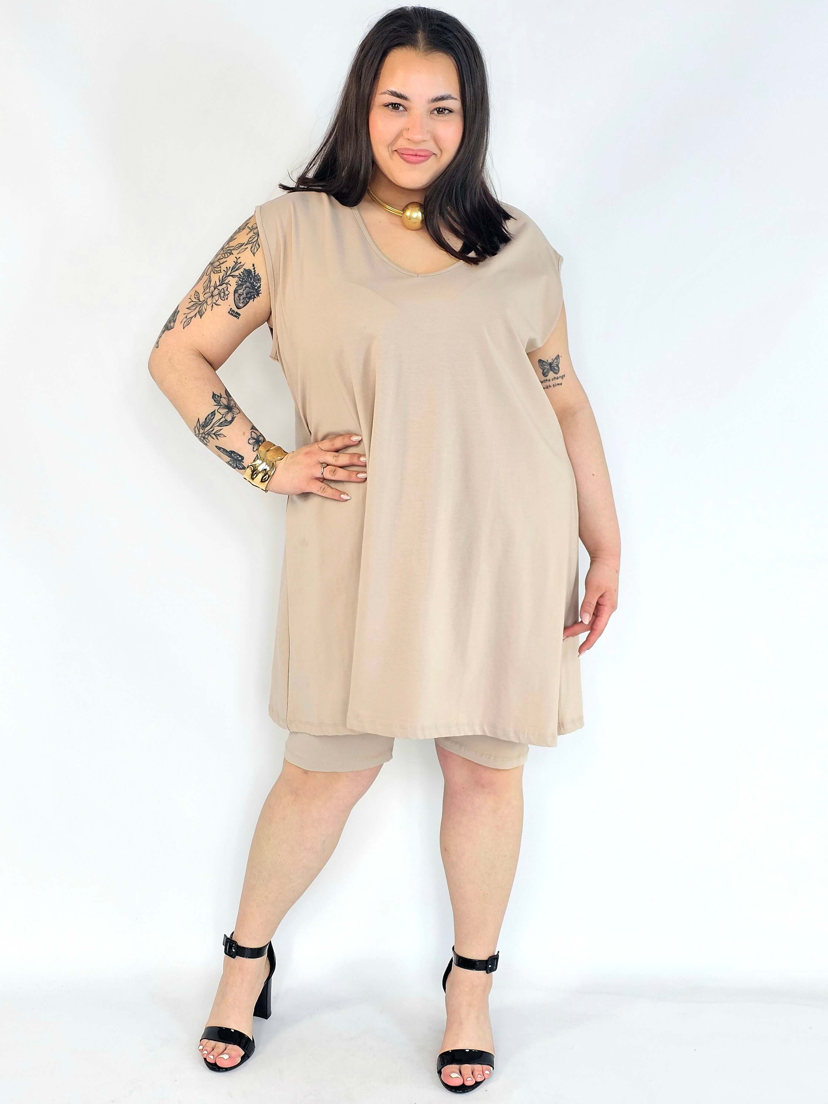 Komplet plus size tunika i legginsy – komplet XXL damski Stylowa XL