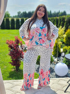 Komplet z plisowanymi spodniami i koszulą - kilka kolorów Stylowa XL