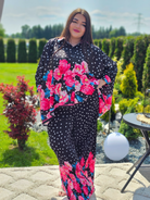 Komplet z plisowanymi spodniami i koszulą - kilka kolorów Stylowa XL