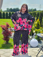 Komplet z plisowanymi spodniami i koszulą - kilka kolorów Stylowa XL