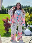 Komplet z plisowanymi spodniami i koszulą - kilka kolorów Stylowa XL