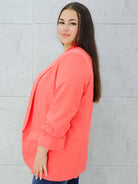 Koralowa marynarka plus size Stylowa XL