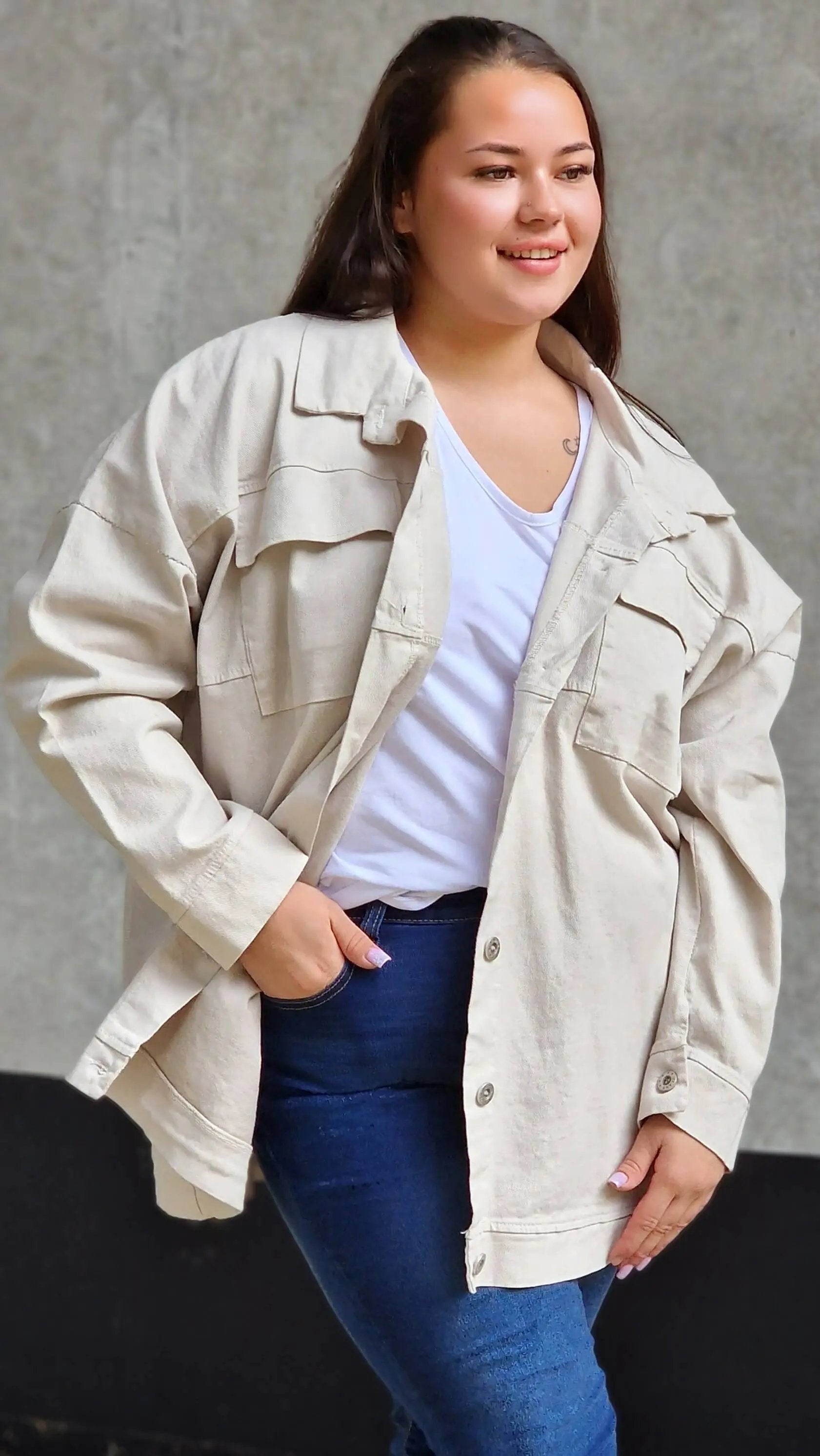 Koszula oversize z kieszeniami Stylowa XL