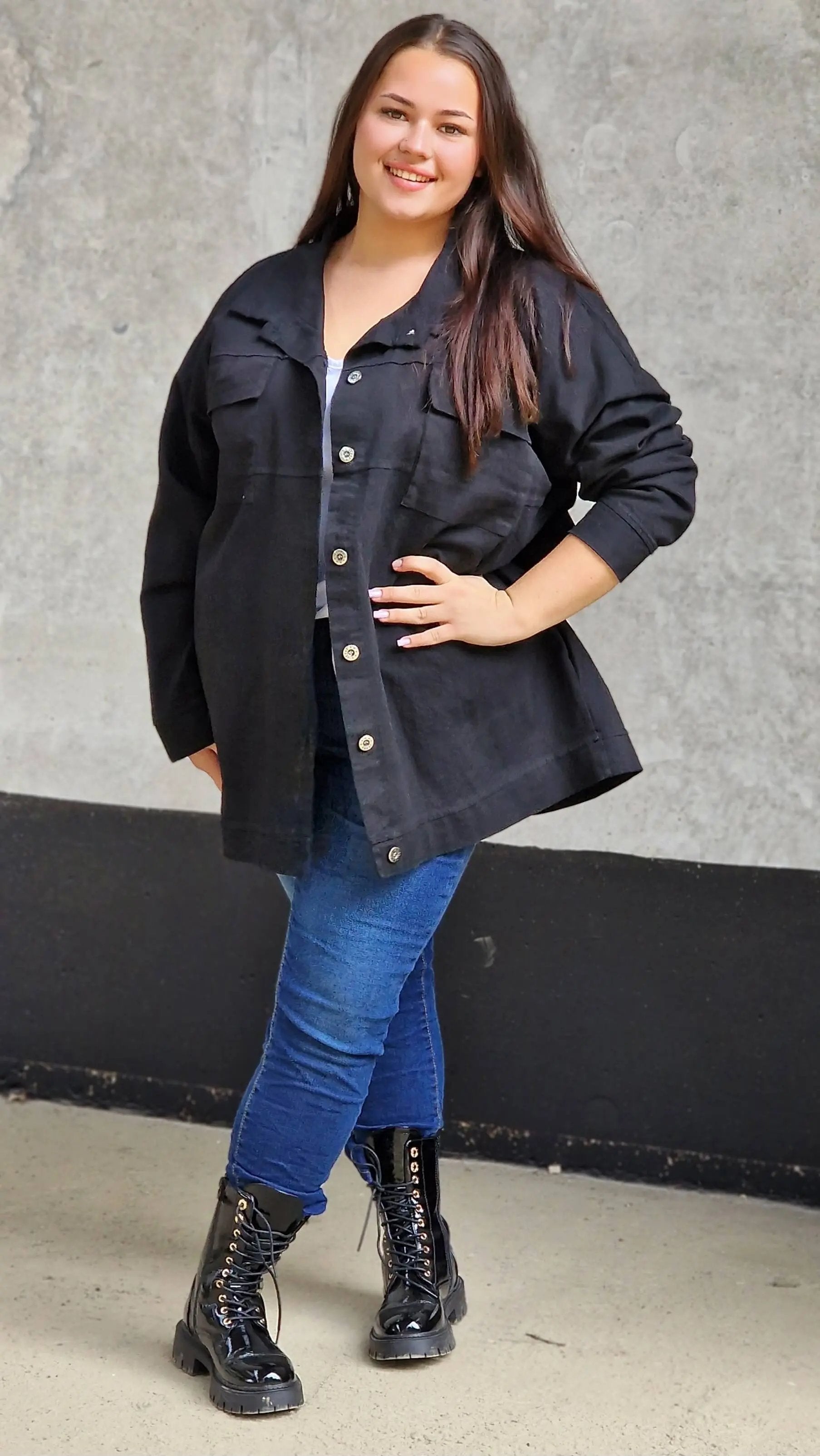 Koszula oversize z kieszeniami Stylowa XL