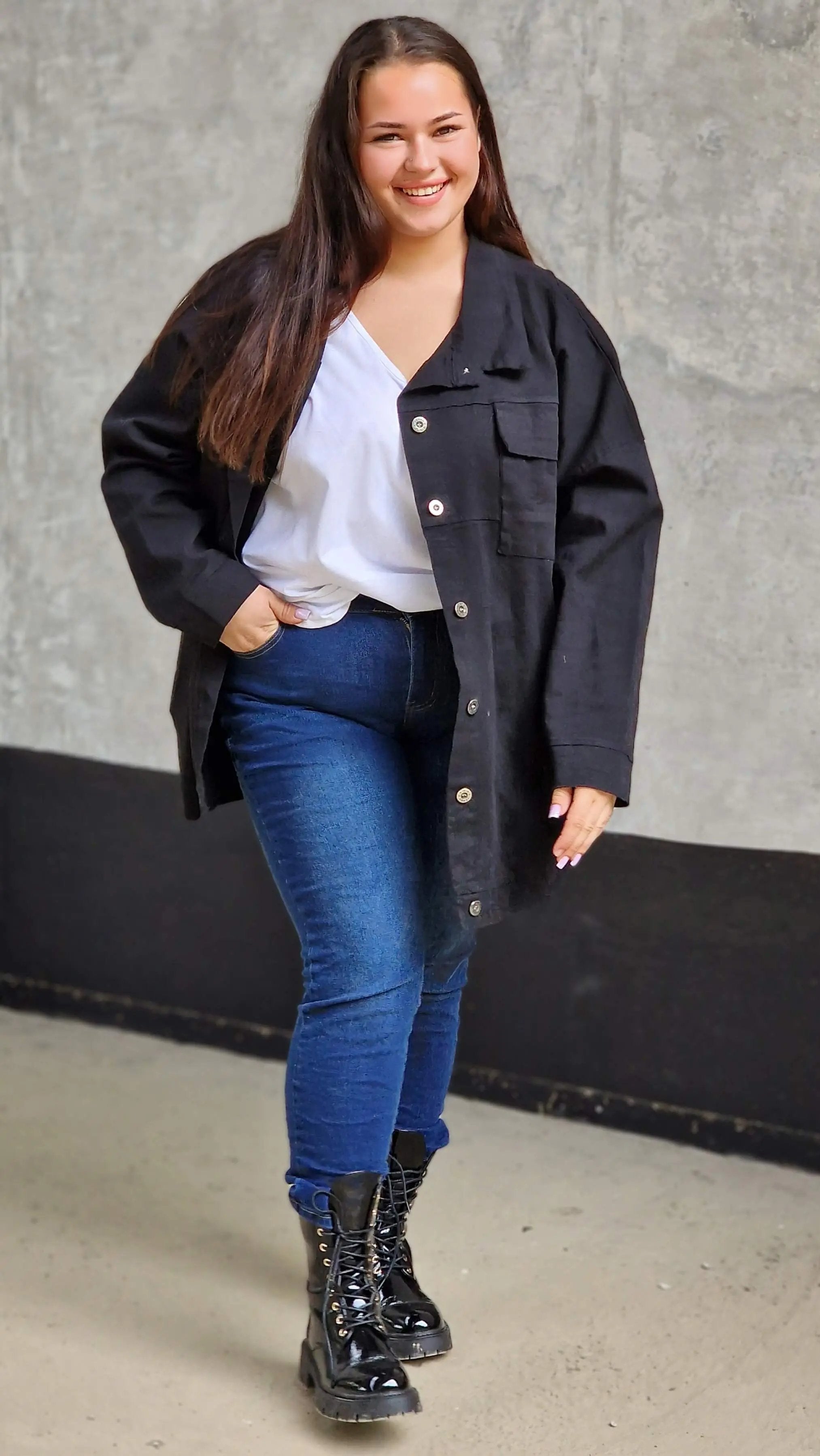 Koszula oversize z kieszeniami Stylowa XL