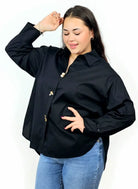 Koszula plus size XXL z ozdobnymi guzikami – klasyka dla kobiet plus size Stylowa XL