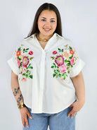 Koszula plus size Zeta Otto z kwiatowym printem oversize elegancka i lekka Stylowa XL