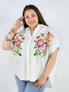 Koszula plus size Zeta Otto z kwiatowym printem oversize elegancka i lekka Stylowa XL