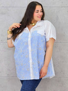 Koszula plus size – elegancki fason z haftowanymi detalami Stylowa XL