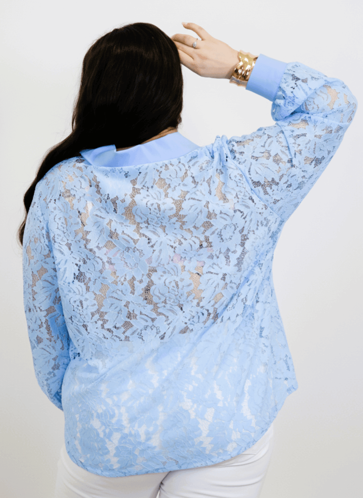 Koszula plus size koronkowa zapinana na guziki Stylowa XL