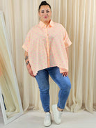 Koszula plus size oversize w paski – kolorowa koszula damska XXL z printem Stylowa XL
